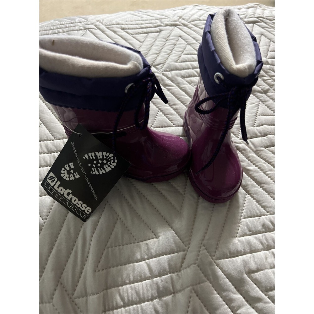 LaCrosse Turbo II Youth Rain Boots Size 6 Rose Purple Insulated Waterproof NWT